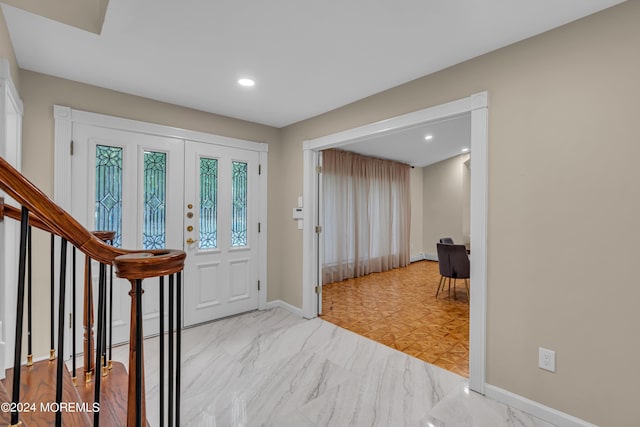 222 Bartley Rd, Jackson, NJ 08527 - foyer entrance featuring recessed lighting and light marble finish floors