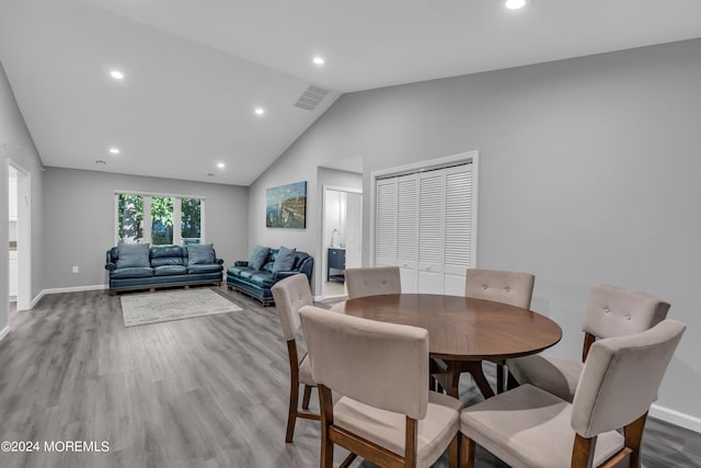 222 Bartley Rd, Jackson, NJ 08527 - dining space with wood finished floors, recessed lighting, and high vaulted ceiling