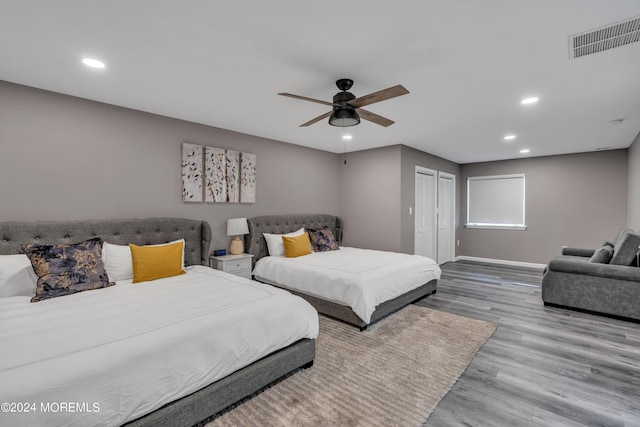 222 Bartley Rd, Jackson, NJ 08527 - bedroom featuring recessed lighting, wood finished floors, ceiling fan, and a closet