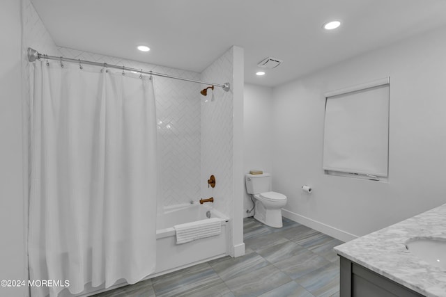 222 Bartley Rd, Jackson, NJ 08527 - full bathroom with vanity, shower / tub combo, and recessed lighting