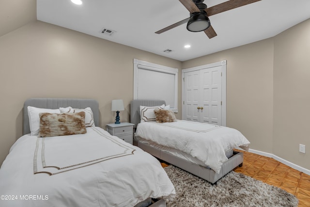 222 Bartley Rd, Jackson, NJ 08527 - bedroom with recessed lighting, a closet, and a ceiling fan