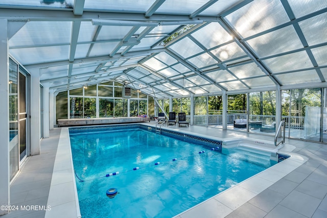 222 Bartley Rd, Jackson, NJ 08527 - indoor pool with a patio and glass enclosure