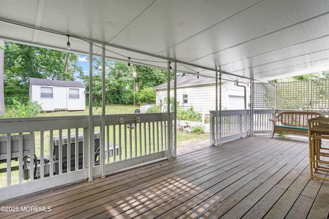 49 Highland Ave, Leonardo, NJ 07737 - wooden deck featuring a storage unit and a yard