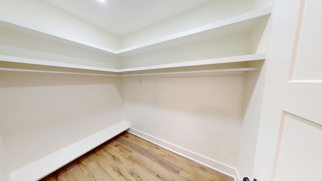 walk in closet featuring hardwood / wood-style flooring