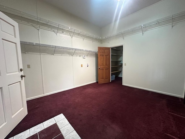 walk in closet featuring carpet flooring and tile patterned flooring