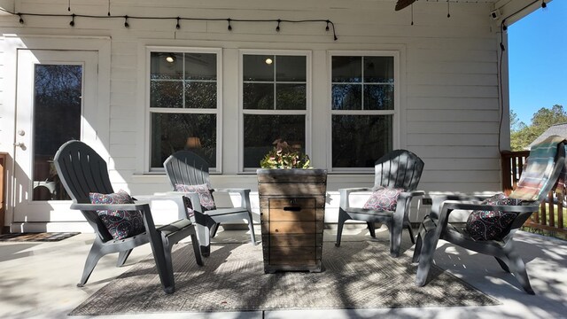 view of patio / terrace with ceiling fan