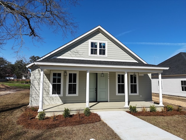 view of front of property with a porch