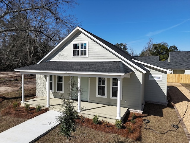 view of front facade featuring covered porch