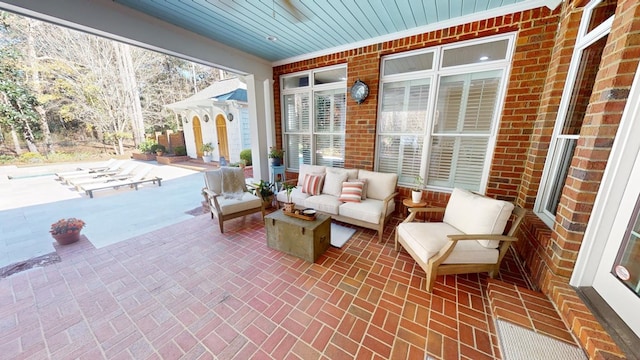 view of patio featuring an outdoor living space