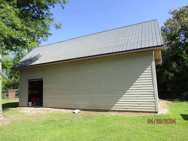 view of home's exterior featuring a yard