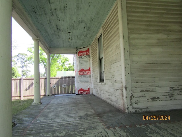 wooden deck with a porch