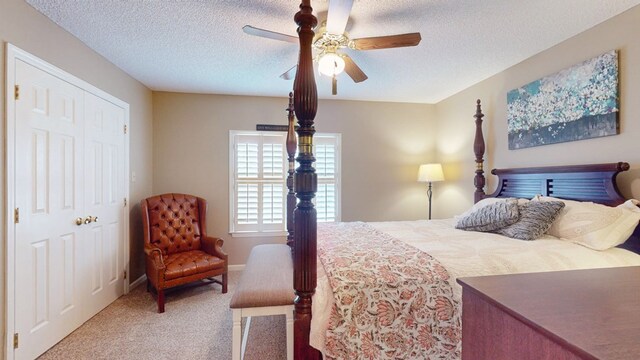 1017 Rowland Rd, Boston, GA 31626 - carpeted bedroom with a textured ceiling and ceiling fan