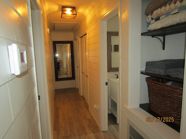 hallway featuring light hardwood / wood-style floors