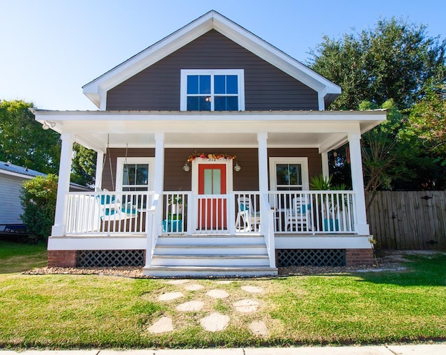 view of front of home featuring covered porch