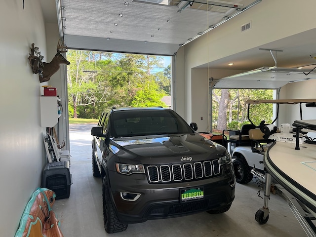 garage with visible vents