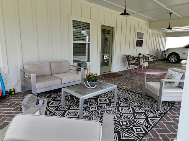 view of patio / terrace with an outdoor hangout area