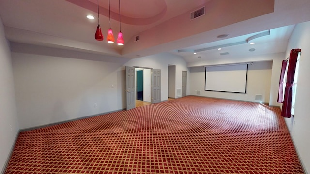 cinema room with carpet flooring