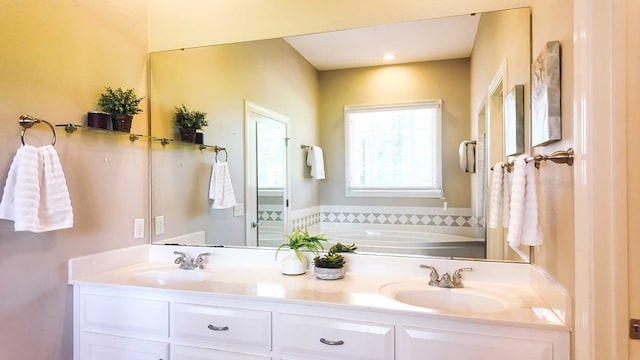 200 Sawgrass Ln, Thomasville, GA 31757 - bathroom featuring double vanity and a garden tub