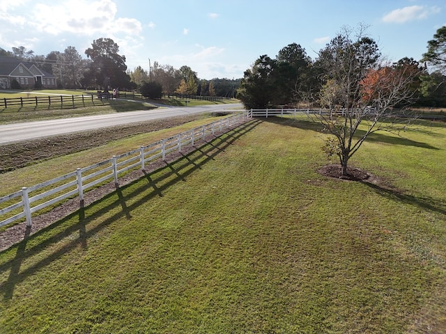 view of road with a rural view