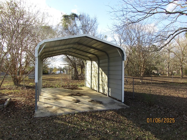 view of parking featuring a carport