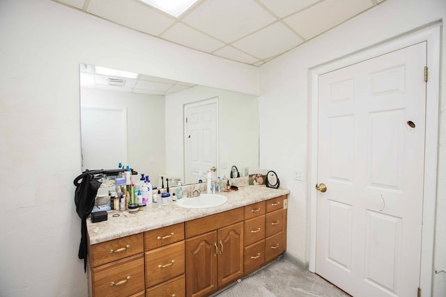 6715 Stewart Rd, Ochlocknee, GA 31773 - bathroom with a drop ceiling and vanity