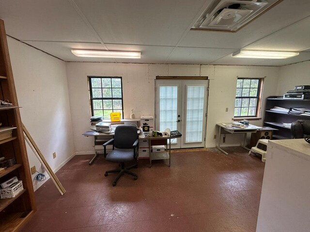 6715 Stewart Rd, Ochlocknee, GA 31773 - office area featuring french doors and healthy amount of natural light