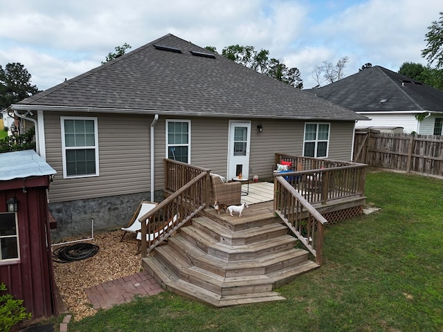 106 Hayden Way, Thomasville, GA 31792 - rear view of property with roof with shingles and a deck