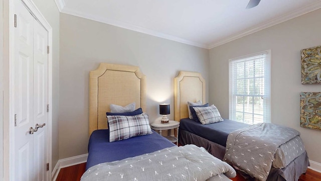 7827 Metcalf Rd, Thomasville, GA 31792 - bedroom featuring wood finished floors and crown molding
