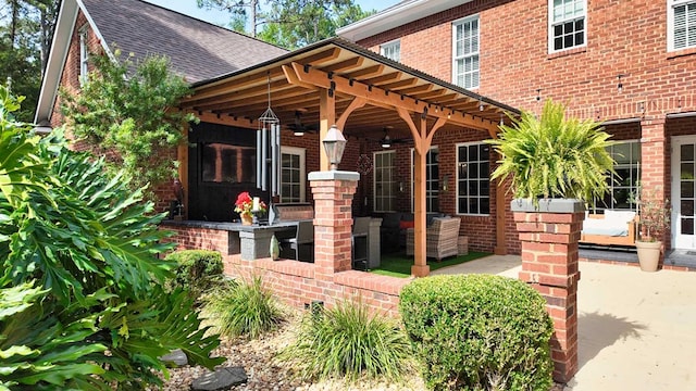7827 Metcalf Rd, Thomasville, GA 31792 - view of patio featuring a ceiling fan and an outdoor hangout area