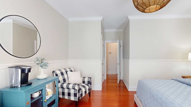 7827 Metcalf Rd, Thomasville, GA 31792 - bedroom with wood finished floors and ornamental molding