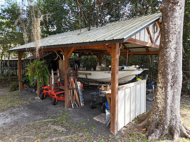 exterior space with a detached carport