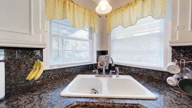 room details with sink and white cabinets