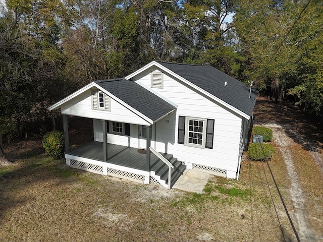 view of front of property with a porch