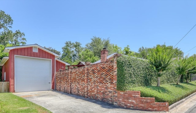 view of garage