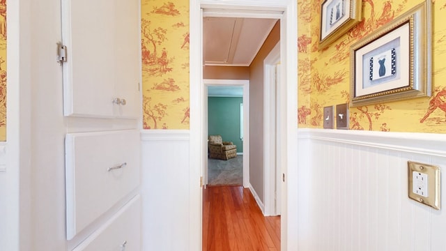 hallway featuring wood-type flooring