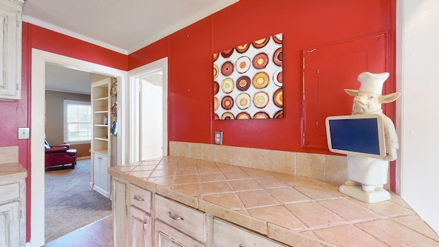 interior space featuring ornamental molding