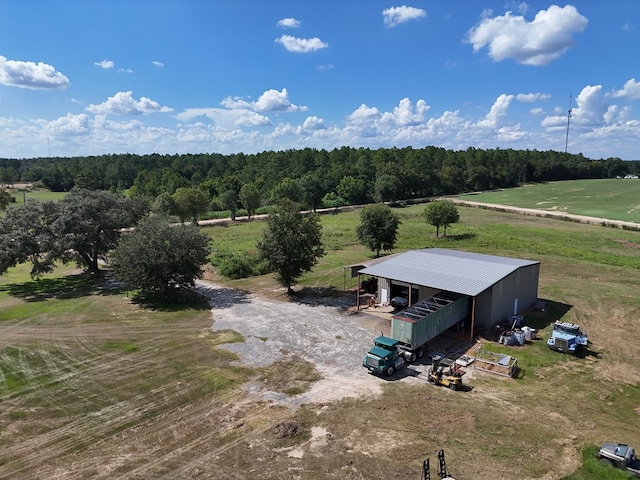 aerial view with a rural view