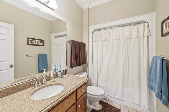 71 Buckfast Ct, Thomasville, GA 31792 - bathroom with ornamental molding, vanity, tile patterned floors, and shower / bath combo