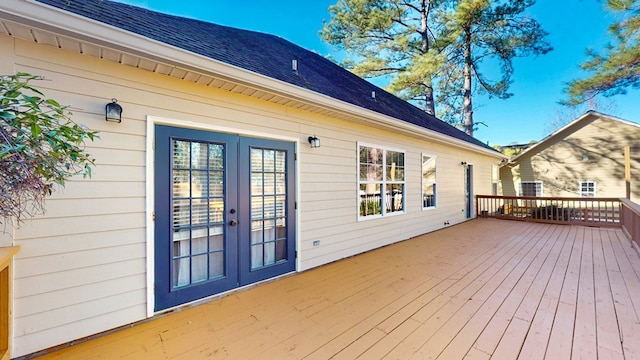 deck featuring french doors