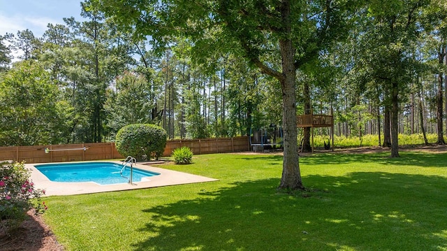 316 Bellingham Dr, Thomasville, GA 31792 - view of pool with a trampoline and a fenced backyard