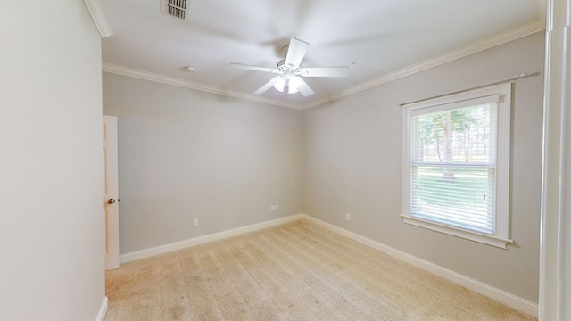 316 Bellingham Dr, Thomasville, GA 31792 - carpeted spare room featuring a ceiling fan and crown molding