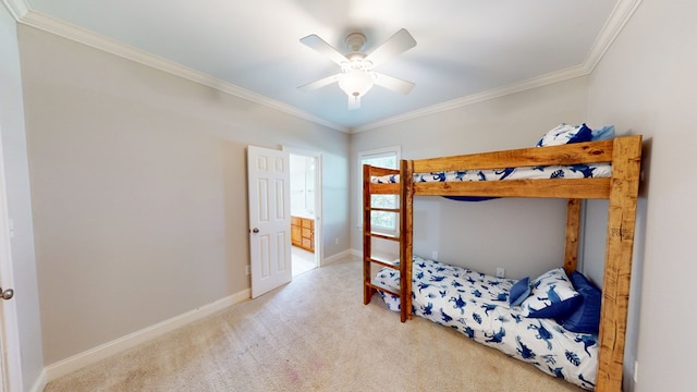 316 Bellingham Dr, Thomasville, GA 31792 - bedroom with carpet, crown molding, and ceiling fan