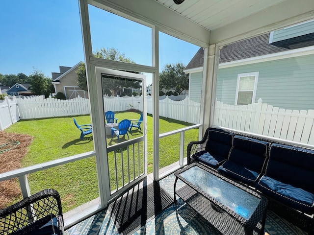 view of sunroom