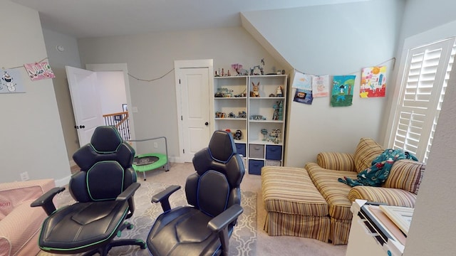 office space featuring light colored carpet and a wealth of natural light