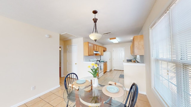 view of tiled dining room