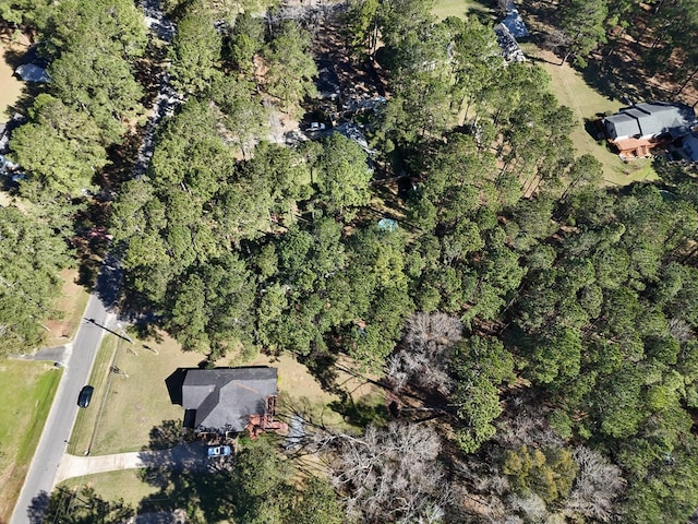 bird's eye view with a forest view