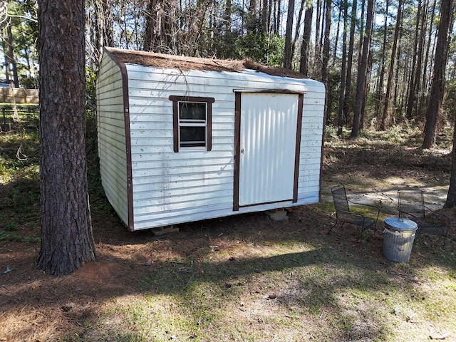 view of shed