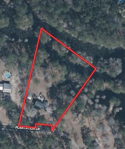 351 Plantation Ln, Thomasville, GA 31757 - map / location featuring property parcel outlined