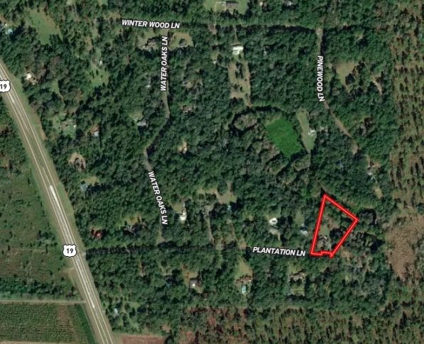 351 Plantation Ln, Thomasville, GA 31757 - map of property location featuring property boundaries highlighted