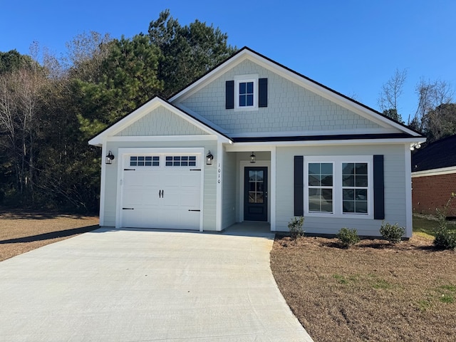 view of front of house with a garage